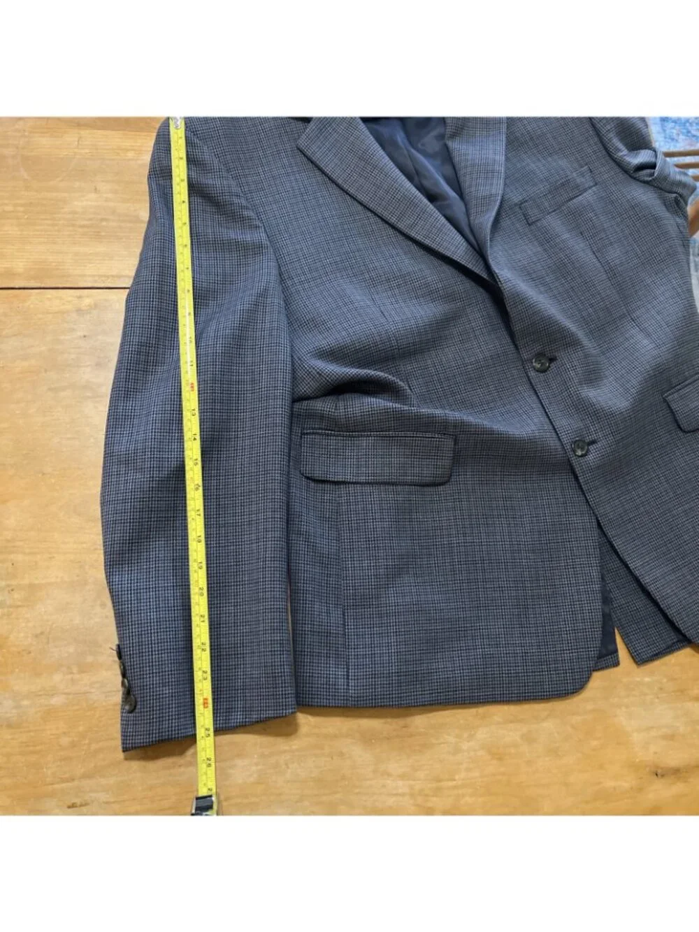 Lauren Ralph Lauren Mens Blazer Jacket Sz 48R Blue&black Herringbone Sport Coat